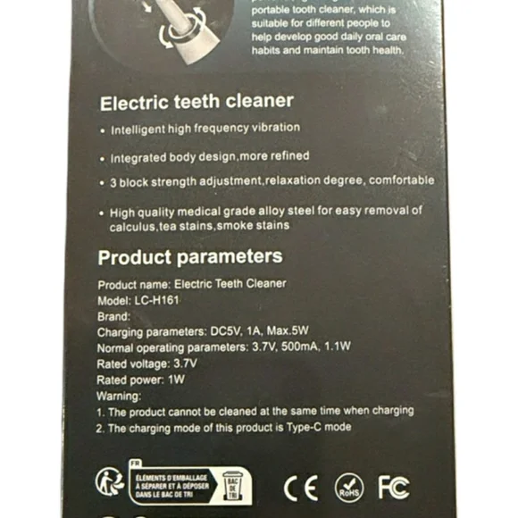 NIB! Electric Teeth Cleaner Sonic Toothbrush - White - Picture 5 of 8